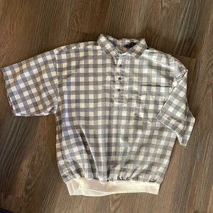 Vintage cotton/polyester button short sleeve blouse